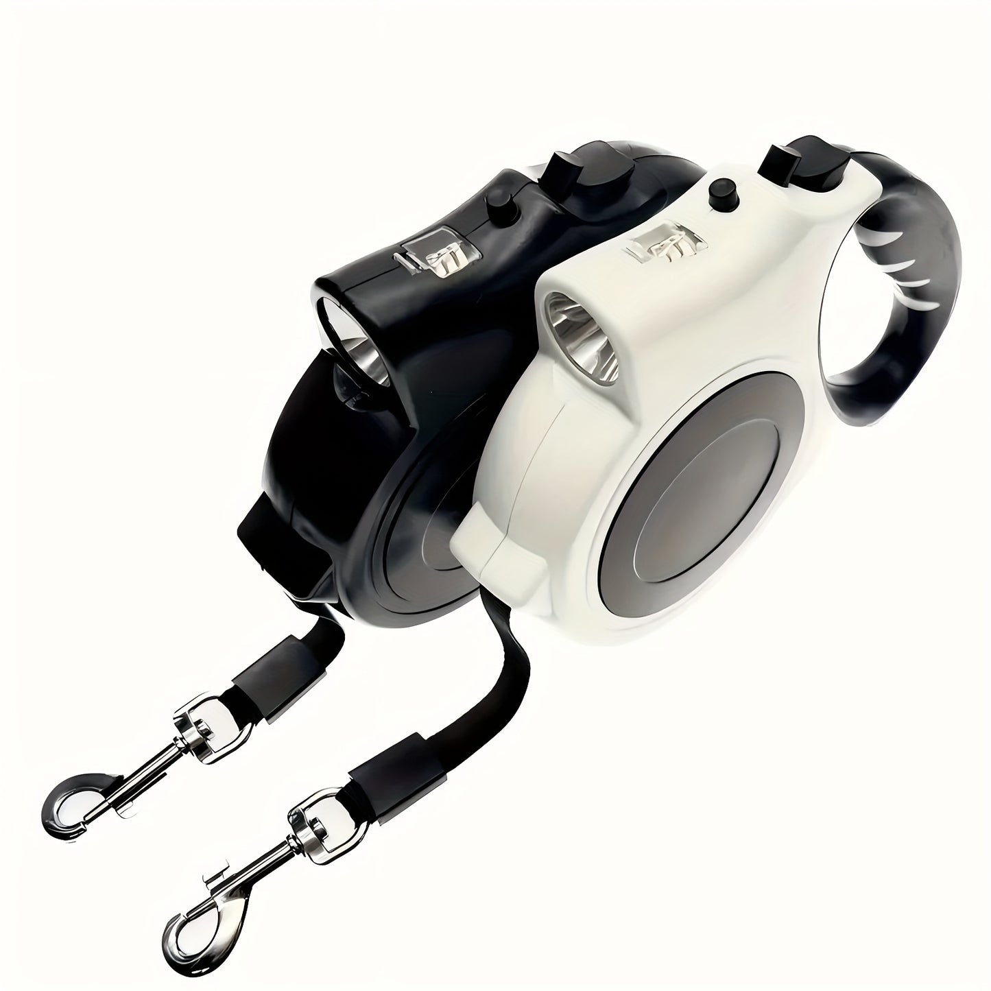 LED Retractable Dog Leash 16 Feet with Built-In Lights for Night Walks - Adjustable Durable PVC Traction Line for Small & Medium Dogs, Available with or without Light in Black Pink Red