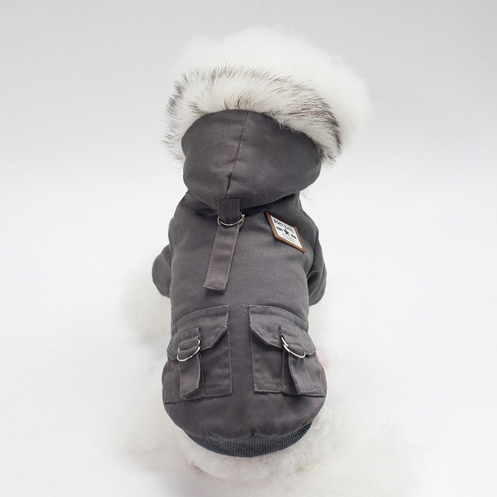 Dog Vest Coat Two-Leg Autumn Winter Lined Warm Pet Clothes for Small Medium Dogs, Sleeveless Back Coverage Dog Jacket for Cold Weather, Sizes S M L XL XXL, Deep Gray & Khaki