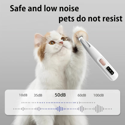Pet Grooming Clippers USB & Battery Powered - Low Noise Electric Hair Trimmer for Cats Small Dogs, Cordless Rechargeable Pet Clipper for Face Paws Body, Portable Travel Grooming Tool, White