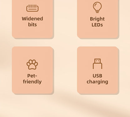 Pet Grooming Clippers USB & Battery Powered - Low Noise Electric Hair Trimmer for Cats Small Dogs, Cordless Rechargeable Pet Clipper for Face Paws Body, Portable Travel Grooming Tool, White