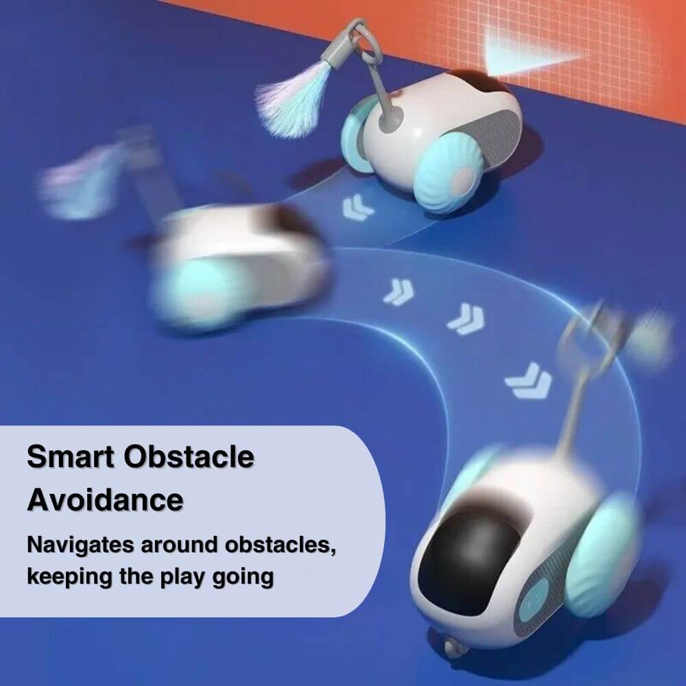 Interactive Cat Toy: Remote-Controlled Smart Play for Cats with Auto Obstacle Avoidance and USB Rechargeable Fun