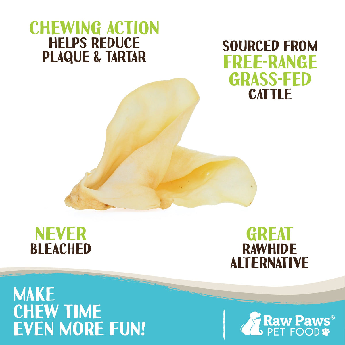 Dog Dental Chews, Cow Ears for Dogs, 5-Count Natural Single-Ingredient Treats for Engaging Chewing