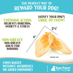 Dog Dental Chews, Cow Ears for Dogs, 5-Count Natural Single-Ingredient Treats for Engaging Chewing