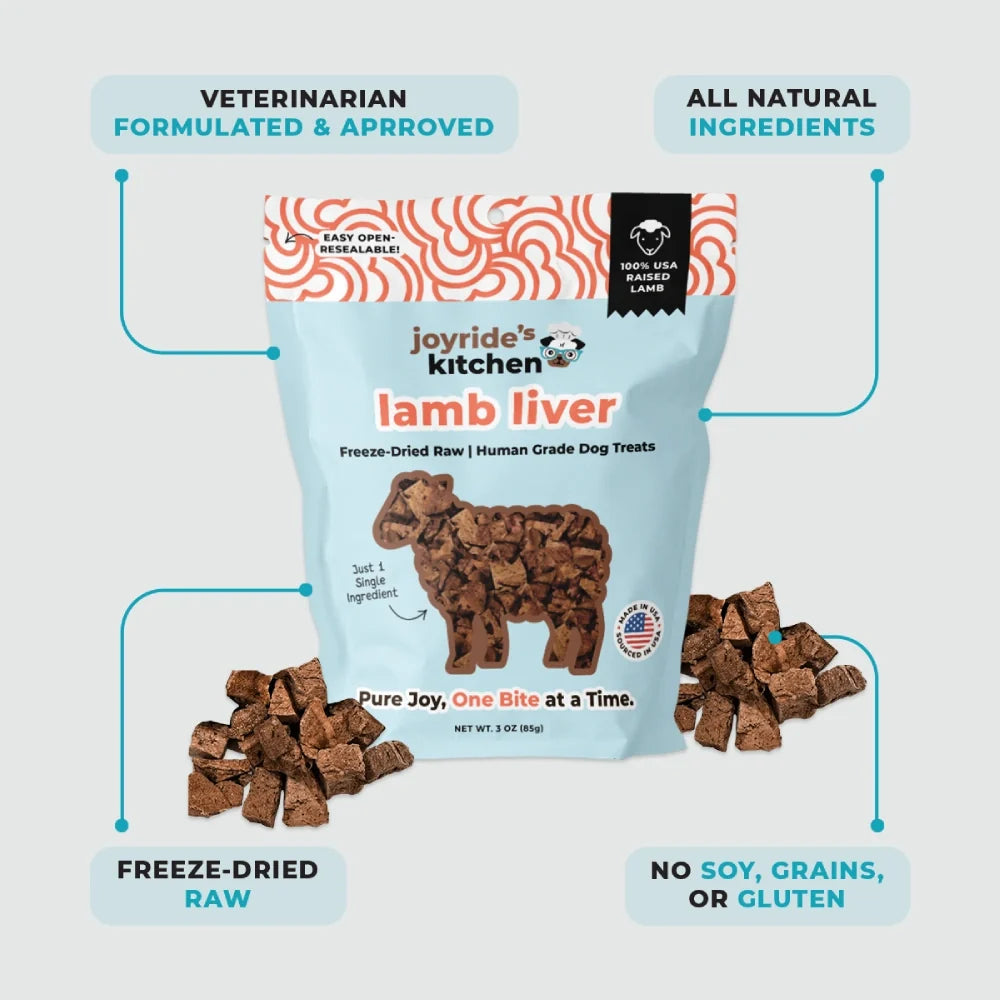 Freeze-Dried Dog Treats Made from Single-Ingredient USA Ranch-Raised Lamb Liver for Training and Everyday Rewards