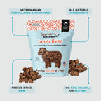 Freeze-Dried Dog Treats Made from Single-Ingredient USA Ranch-Raised Lamb Liver for Training and Everyday Rewards