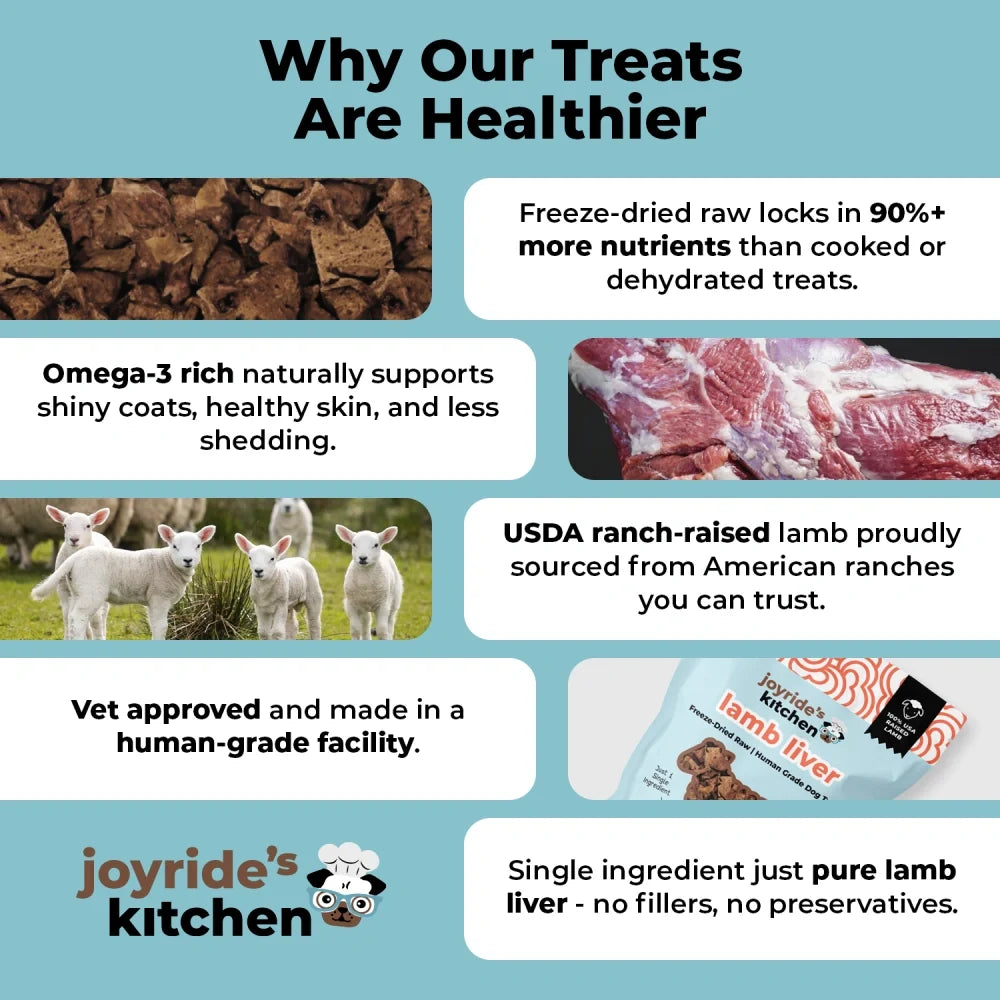 Freeze-Dried Dog Treats Made from Single-Ingredient USA Ranch-Raised Lamb Liver for Training and Everyday Rewards