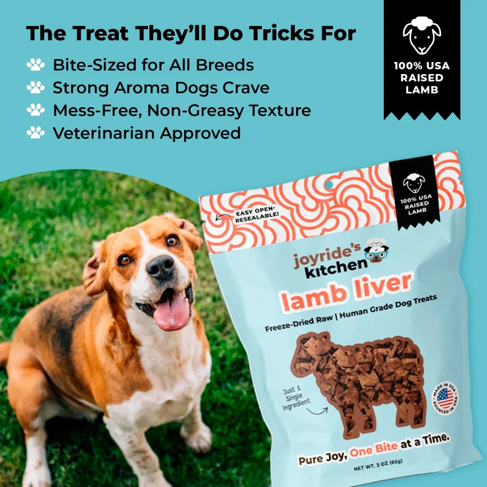 Freeze-Dried Dog Treats Made from Single-Ingredient USA Ranch-Raised Lamb Liver for Training and Everyday Rewards