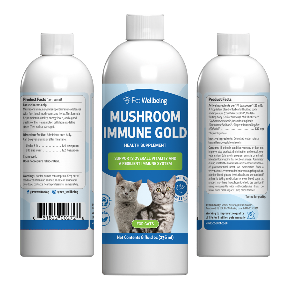 Cat Immune Supplement for Daily Immune and Antioxidant Support, Mushroom Blend for Healthy Vitality
