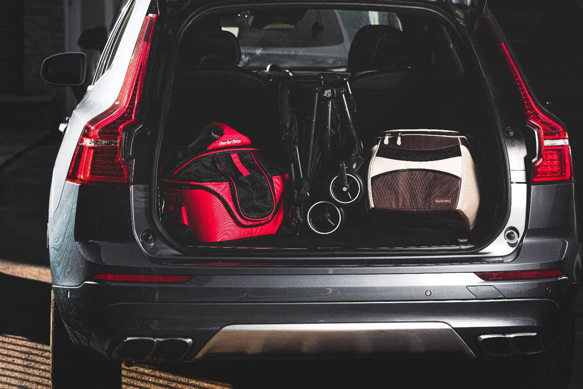 Pet Stroller Base for Detachable Carriers: Compact Folding Frame, Quick-Release Rack and Storage Hooks
