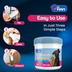 Pet Ear Cleaning Wipes for Dogs and Cats with Oatmeal-Scented Finger Pads, 50 Count for Gentle Home Care
