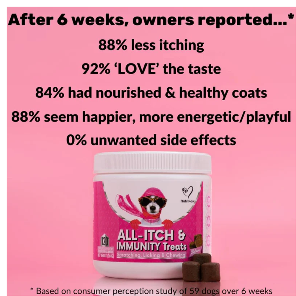 Dog Supplement Treats for Itchy Skin, Dry Coats and Daily Immune Support for Dogs with Omega-3 Fish Oil
