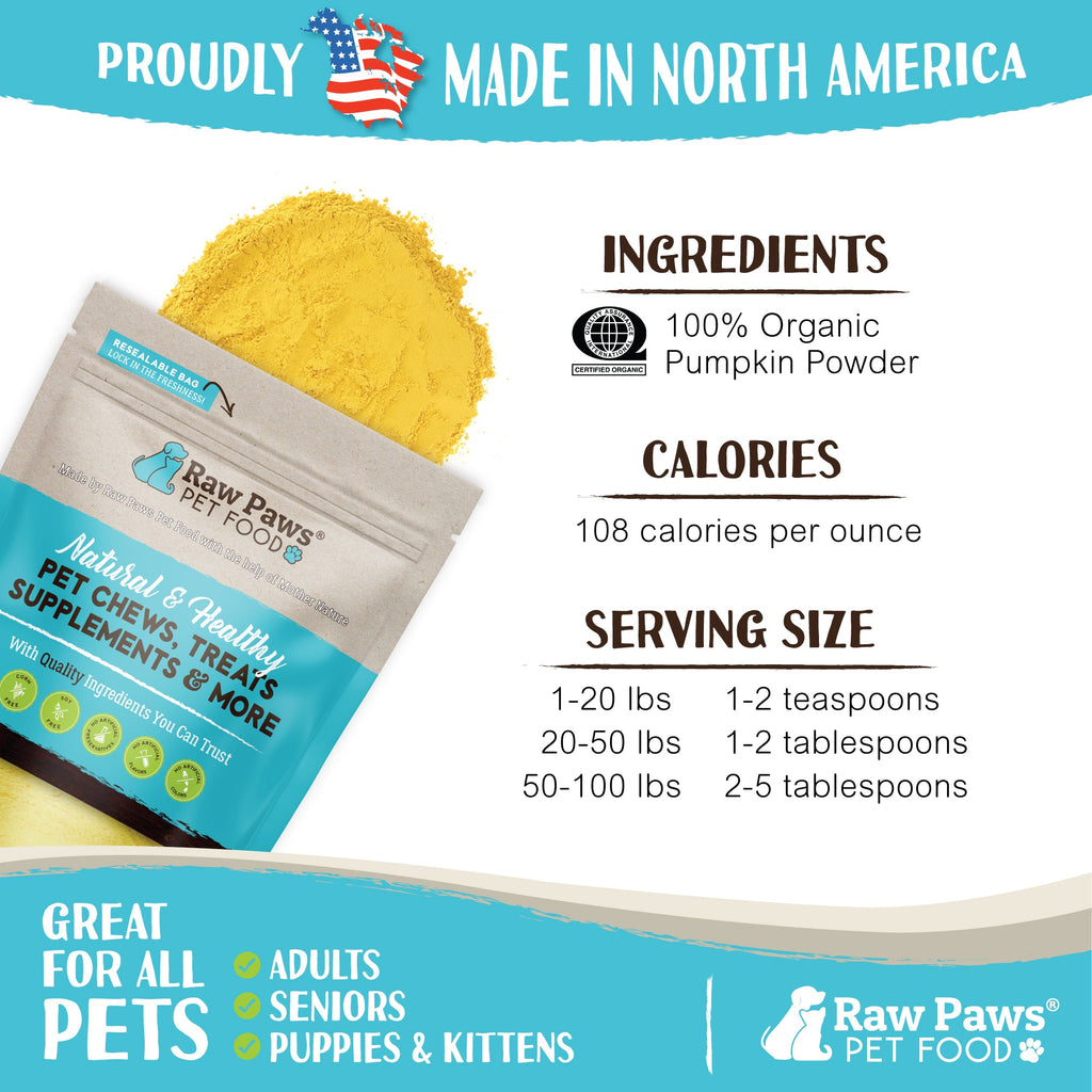 Pumpkin Powder for Dogs & Cats, Organic 8-oz Digestive Support for Everyday Feeding Routines