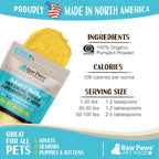Pumpkin Powder for Dogs & Cats, Organic 8-oz Digestive Support for Everyday Feeding Routines