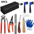 10 Inch Farrier Tool Kits (9pcs)Horse Goat Hoof Trimmers Carbon Steel Nippers Shears Nail Clipper Mini Rasp Hoof File Professional Farriers Hoof Nipper Cutter Handle Knife With Storage Bag