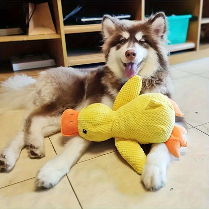 Large Plush Duck Dog Toy with Squeaker - Bite-Resistant Soft Chew Toy for Puppies & Large Breed Dogs, Durable Teething Toy for Golden Retrievers Corgis Pomeranians & All Breeds