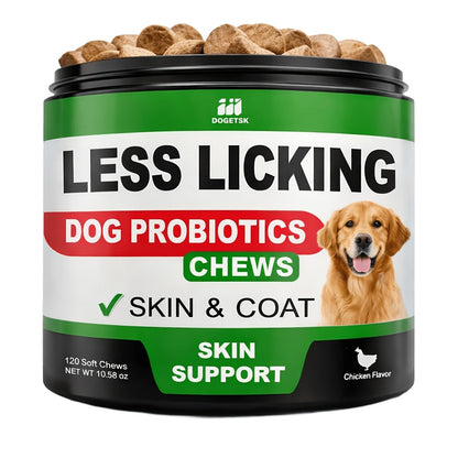 Dog Immune & Gut Support Chews 120ct – Chicken Flavor Soft Chews for Healthy Skin & Coat, Digestive Health & Immune Boost – Daily Wellness Supplement for All Breeds & Ages