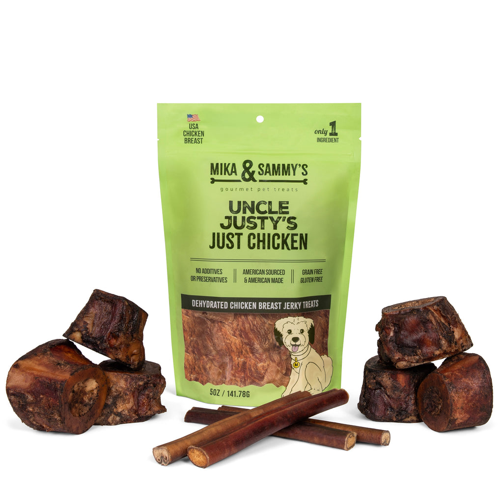 Small Dog Jerky and Chew Bundle Uncle Justy's Just Chicken
