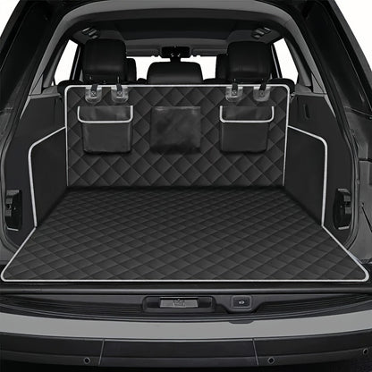 Dog Cargo Liner for SUV Sedan & Van – Waterproof Trunk Mat with Bumper Flap Protector, Non-Slip 600D Oxford, Universal Fit, Scratch & Hair Resistant, Includes Collapsible Dog Bowl