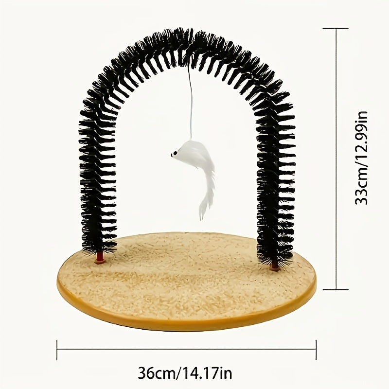 (Speed Delivery) Cat Arch Self-Grooming Massage Toy, A Multi-functional Cat Scratch Toy And Interactive Toy for Kittens. It's A Toy That Cats Can't Resist, Used for Grooming, Washing And Scratching. A Tool to Massage And Groom Your Beloved Cat.