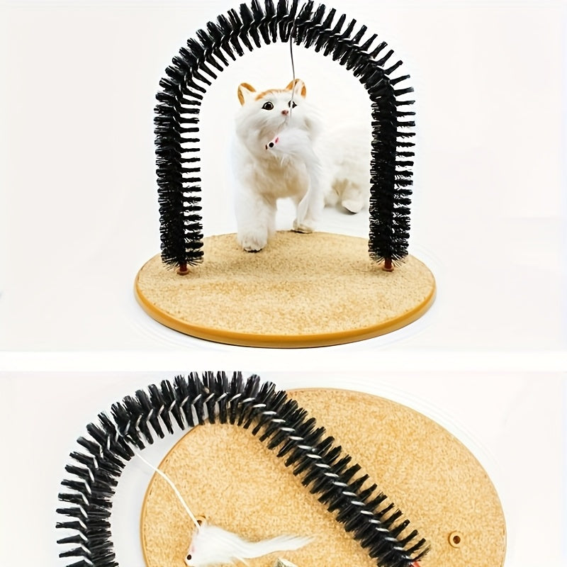 (Speed Delivery) Cat Arch Self-Grooming Massage Toy, A Multi-functional Cat Scratch Toy And Interactive Toy for Kittens. It's A Toy That Cats Can't Resist, Used for Grooming, Washing And Scratching. A Tool to Massage And Groom Your Beloved Cat.