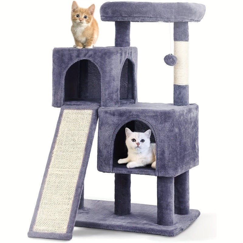 Cat Tree Tower Multi-Layer with Scratching Post, Perch Platforms & Cat Apartments – Tall Cat Climbing Frame for Indoor Cats, Space-Saving Design, Heights 36–80 Inch, 6 Colors