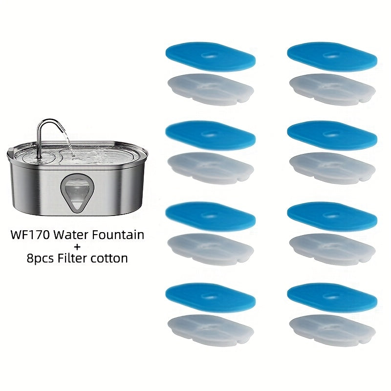 (8 Filters For 3L/3.5L Can Be Sold Separately)NPET 0.93GAL/0.79GAL Large Pet Water Fountain With 2-in-1 Design, Transparent Viewing Windows For Easy Water Monitoring, USB Charging, Automatic Water Dispenser For Cats And Dogs, Without Battery