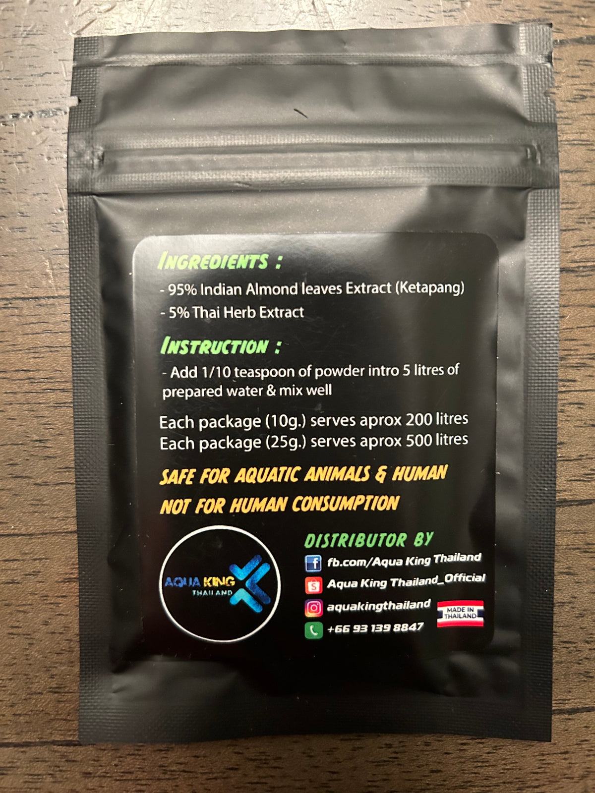 Almond Leaves Extract Powder: Aquarium Water Treatment for Fish & Shrimp, 10g for Calm, Natural Tank Care