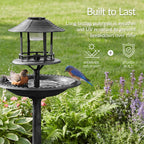 Solar Lighted Pedestal Bird Bath product image 4