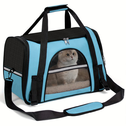 Foldable Cat Carrier Backpack | Airline Approved Collapsible Pet Travel Bag for Cats & Dogs, Spacious Ventilated Design, Anti-Escape Secure Zipper, Car-Friendly Breathable Cage, 6 Colors Available