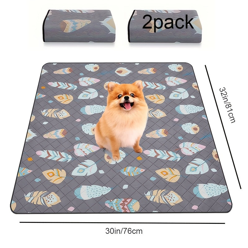 1/2/4pack LOOBANI Washable Pee Pads for Dogs, Ultra-Absorbent and Leak-Proof Whelping Pads, Non-Slip Reusable Puppy Pads, Puppy Training Pads for Playpen, Crate, Housebreak (Gray)