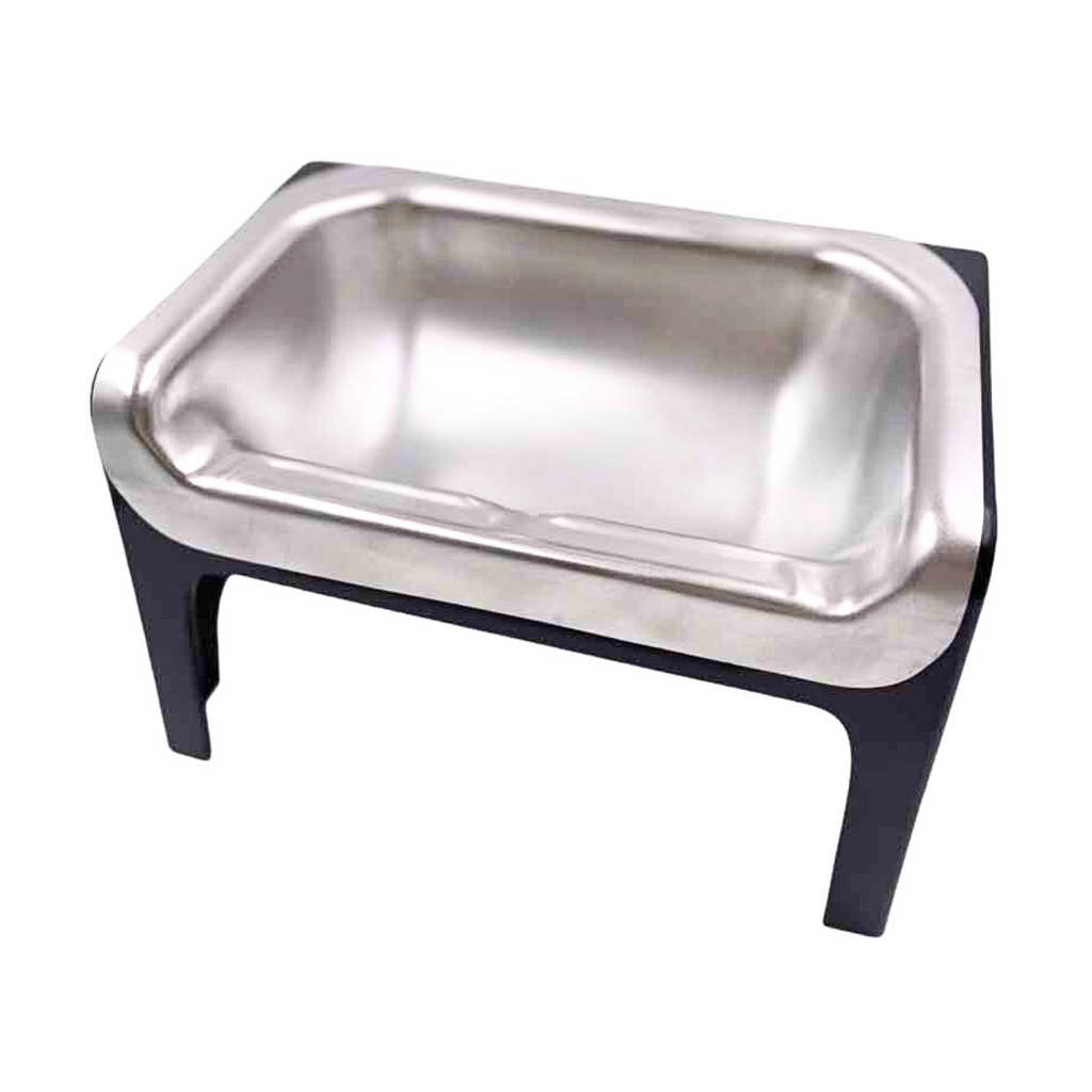 Elevated Stainless Steel Pet Bowl Set Black