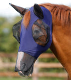 Lycra Horse Fly Mask with Nose Guard Navy / S