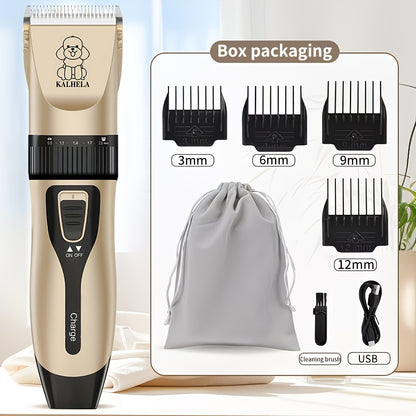 Pet Hair Trimmer USB Rechargeable Wireless Clipper for Dogs & Cats – Low Noise Electric Grooming Scissors, Lithium Battery, Home & Salon Use, Safe Low Voltage