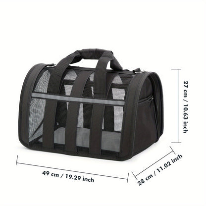 Foldable Pet Carrier Bag Breathable Mesh – Portable Soft Sided Tote for Cats & Small Dogs, Collapsible Travel Handbag, S/M/L, 7 Colors – Ideal for Vet Visits & Outdoor Trips