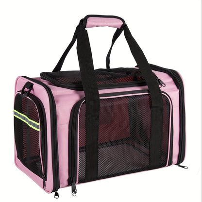 Airline Approved Pet Carrier Soft Sided – TSA Compliant, Collapsible Travel Bag for Small Medium Cats & Dogs Under 15 lbs, Breathable Mesh, Foldable Design