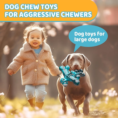 Interactive Dog Chew Toy Indestructible Nylon Bone for Aggressive Chewers - Bacon Flavor Durable Chew Toy for Large Medium Heavy Dogs, Dragonfly Design