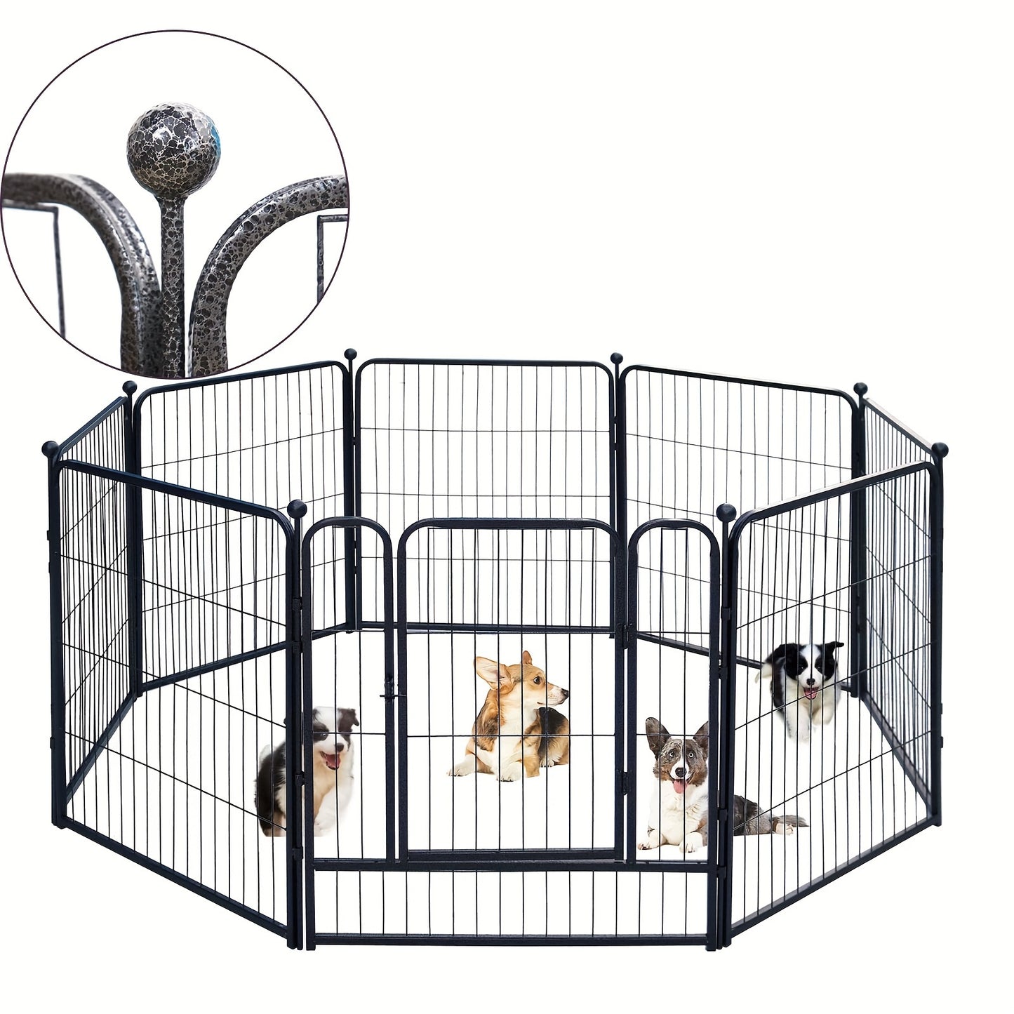 Outdoor Dog Enclosure Fence Panels – 32" Heavy Duty Hammer Design Dog Playpen, Expandable Garden Barrier for Small to Medium Dogs, 8 / 16 / 24 / 32 Panel Options