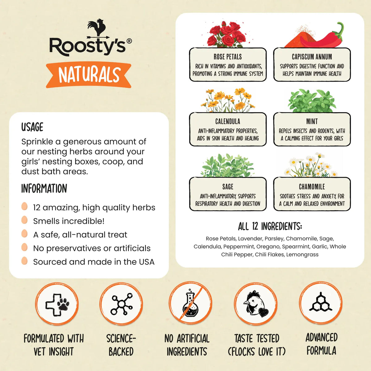 Chicken coop nesting herbs with chili and botanical blend, product image 10