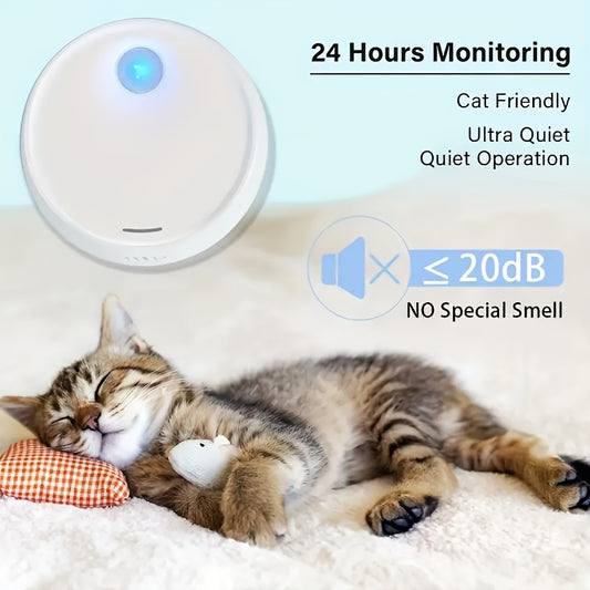 Pet Deodorizer 24-Hour Smart Litter Box Odor Eliminator – Negative Ion Air Purifier with Sensor Light, 99% Odor Removal for Cat Litter Box & Dog Cage