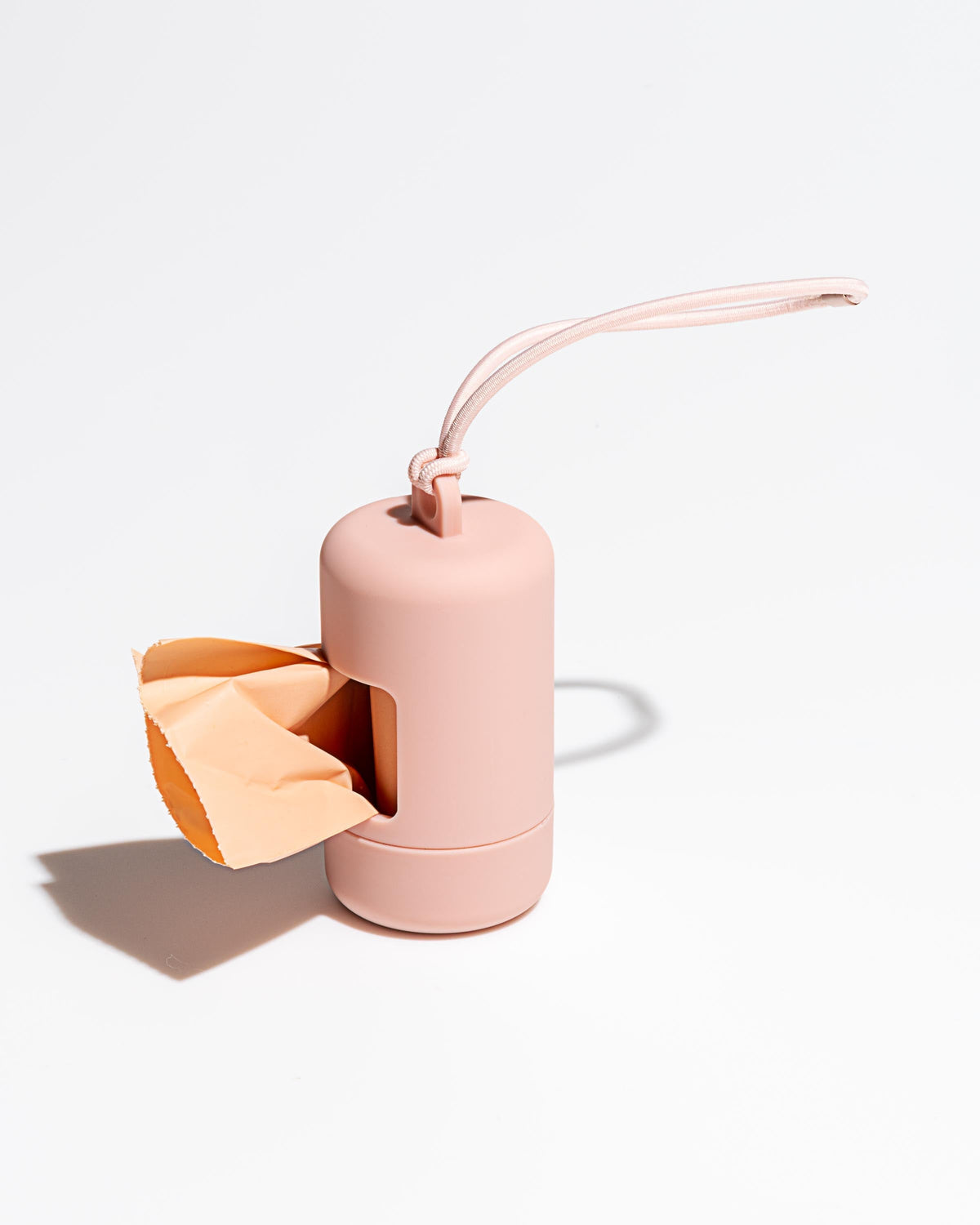 Leash-Attached Dog Waste Bag Dispenser Blush