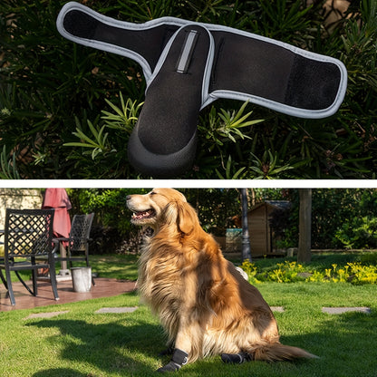 Dog Boots Waterproof Non-Slip Reflective Shoes for Medium & Large Dogs – Soft Wear-Resistant Paw Protector with Safety Reflective Tape, All-Season Dog Footwear