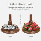 Solar Lighted Pedestal Bird Bath product image 19