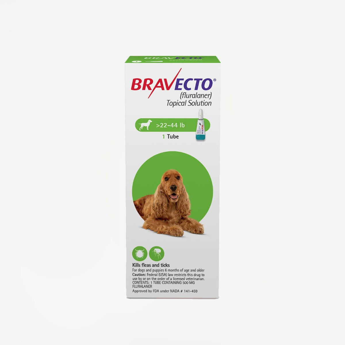 Prescription Flea and Tick Treatment for Dogs Topical Solution / 22-44 lbs; 500 mg