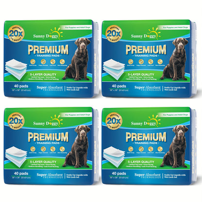 Puppy Pads Extra Large Bulk Pack - Disposable Dog Pee Pads with Upgraded Odor Control, Super Absorbent Leak-Proof Potty Training Pads for Dogs, Housebreaking Supplies, 480ct 22"x22" / 160ct 36"x36"