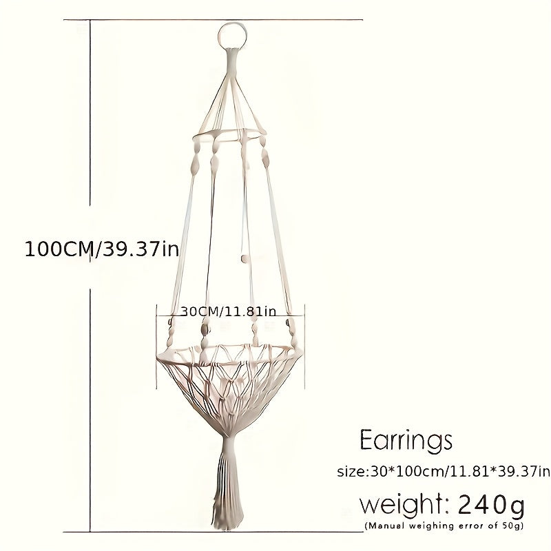 1 Extra Large Hand-woven Rope Cat Hammock, Pet Swing Bed, Indoor Cat Nest Basket, Providing A Comfortable Resting Space for Cats, Suitable for Two Cats to Sleep, Super Load-bearing, Durable And Will Not Break, 40cm Diameter, 15.75in