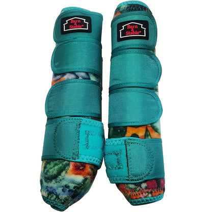 Horse Leg Wraps & Sports Boots – Ultra-Breathable Impact-Resistant Protective Boots for Front & Rear Legs, Endurance Training, 5 Patterns, Small Medium Large, Single & 2-Pair Sets