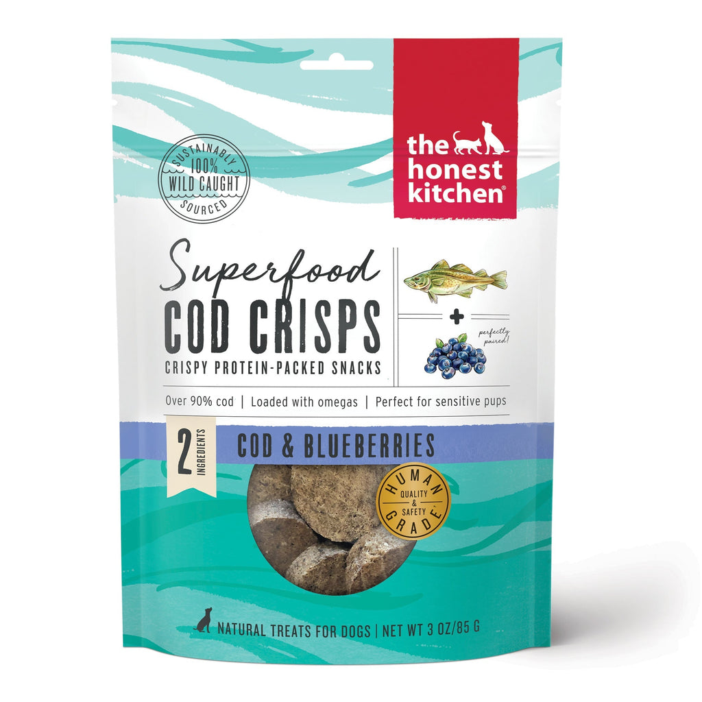 Cod and Blueberry Dog Treat Crisps 3 oz