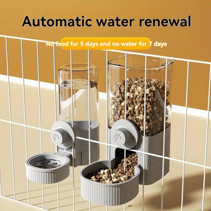 Hanging Cage Pet Water Dispenser & Automatic Feeder – No-Drip Gravity Feed Bowl for Rabbits, Guinea Pigs, Hamsters & Small Animals | Cage-Mount Design, Easy Refill