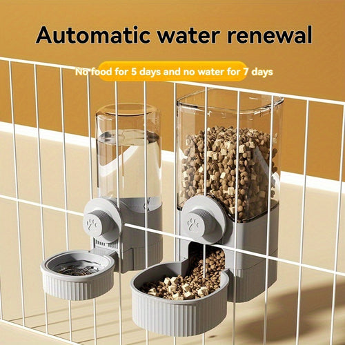 Hanging Cage Pet Water Dispenser & Automatic Feeder – No-Drip Gravity Feed Bowl for Rabbits, Guinea Pigs, Hamsters & Small Animals | Cage-Mount Design, Easy Refill