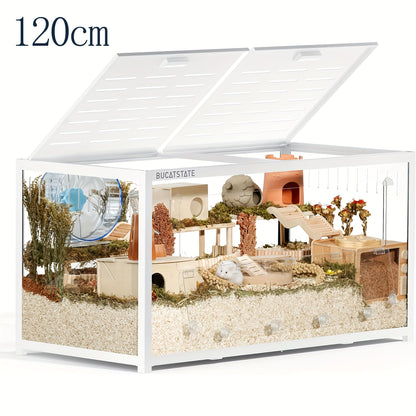 Large Hamster Cage Metal Chew-Proof - BUCATSTATE 3.0 Stackable Syrian Hamster Tank with Top Access, 7.8 ft² Deep Base for Bedding, Rat Guinea Pig Gerbil Mouse Cage - 39.37 & 47.24 Inch Options